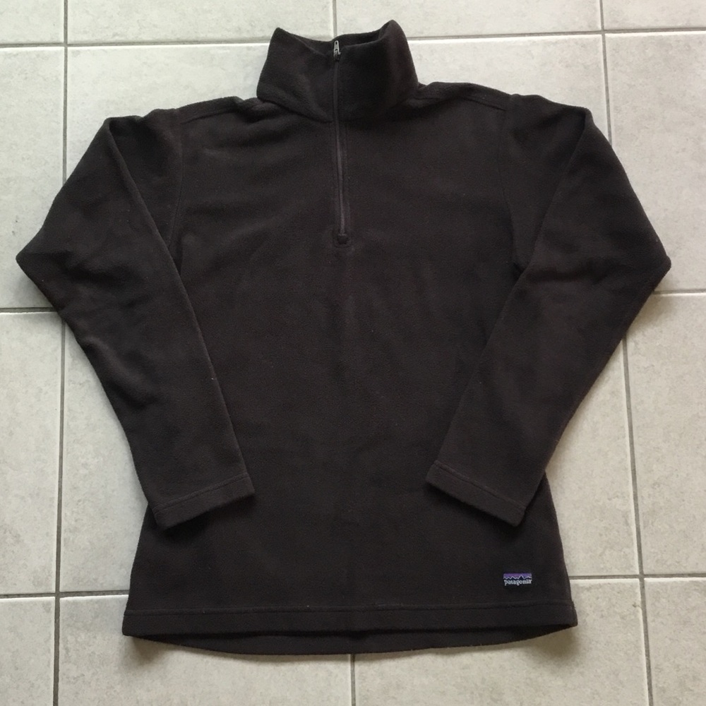 Womens Patagonia 1/4 Zip Brown Sweater Small